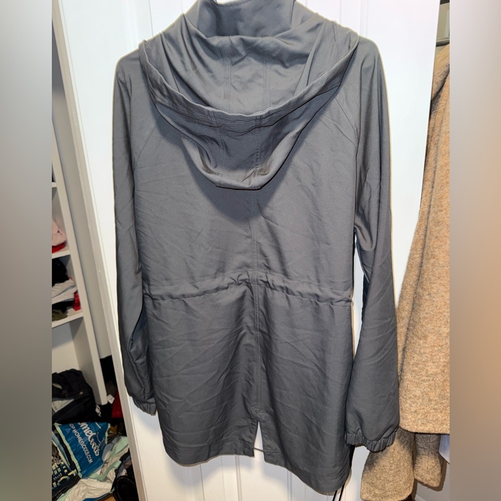Kirkland Signature Women Dark Gray Hooded Anorak Jacket Large Water Resistant - Picture 9 of 14